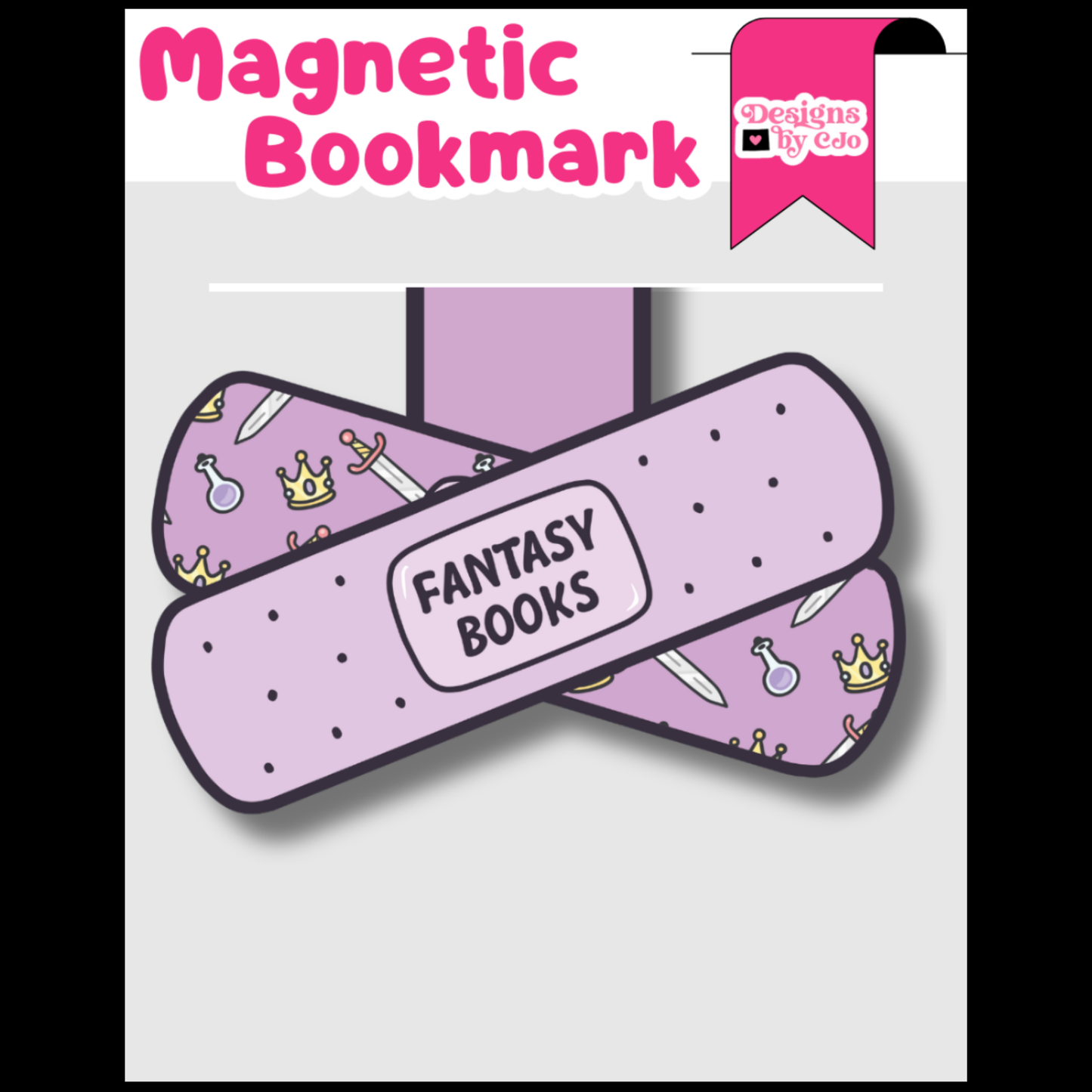 Fantasy Book Bandaid Magnetic Bookmark