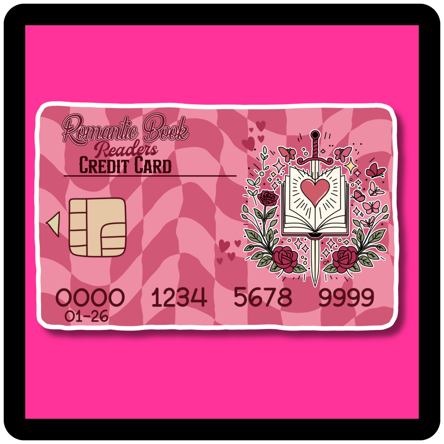 Romantic Book Reader Credit Card Sticker