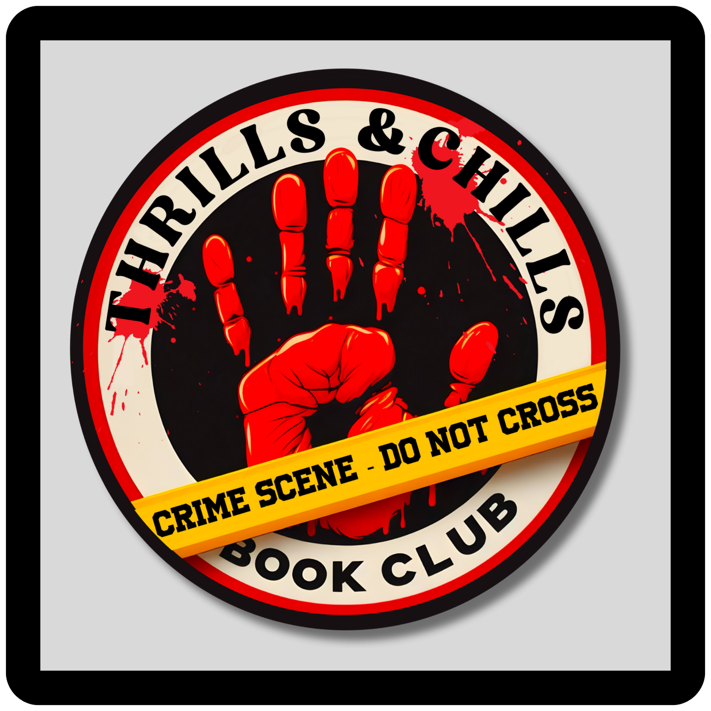 Thrills & Chills Book Club Round Sticker