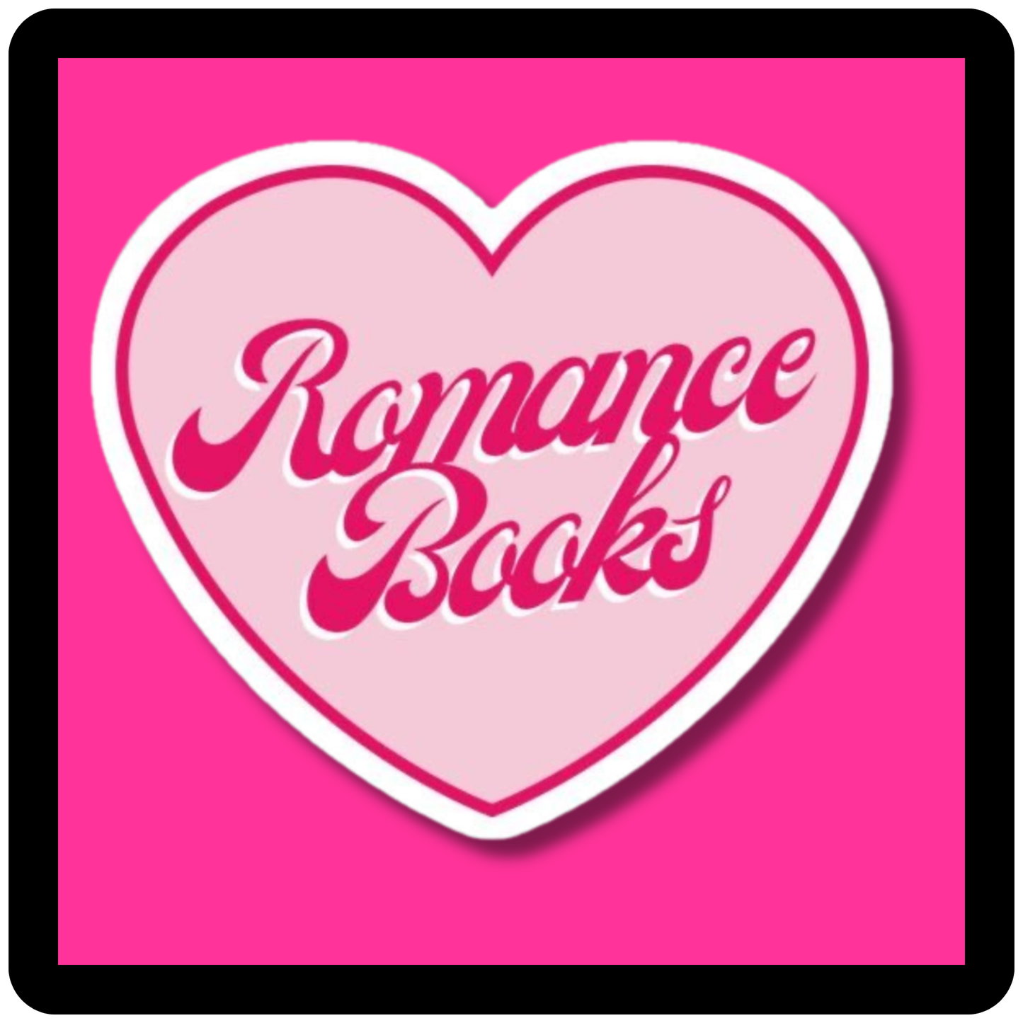 Pink Heart Romance Books Sticker