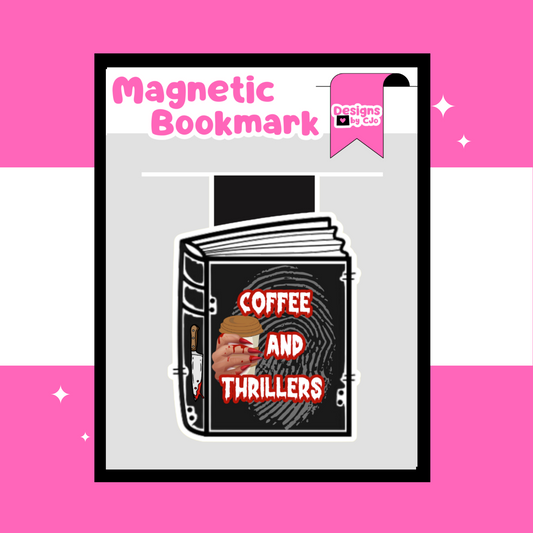 Coffee and Thrillers Magnetic Bookmark