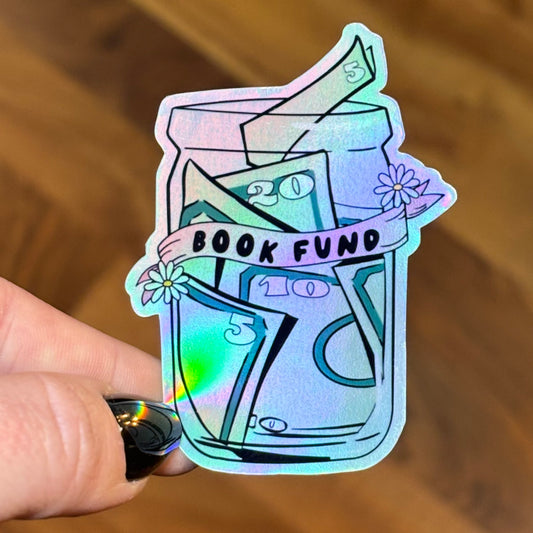 Book Fund Rainbow Holographic Sticker