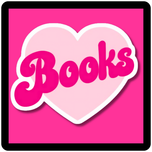 Pink Heart Books Sticker