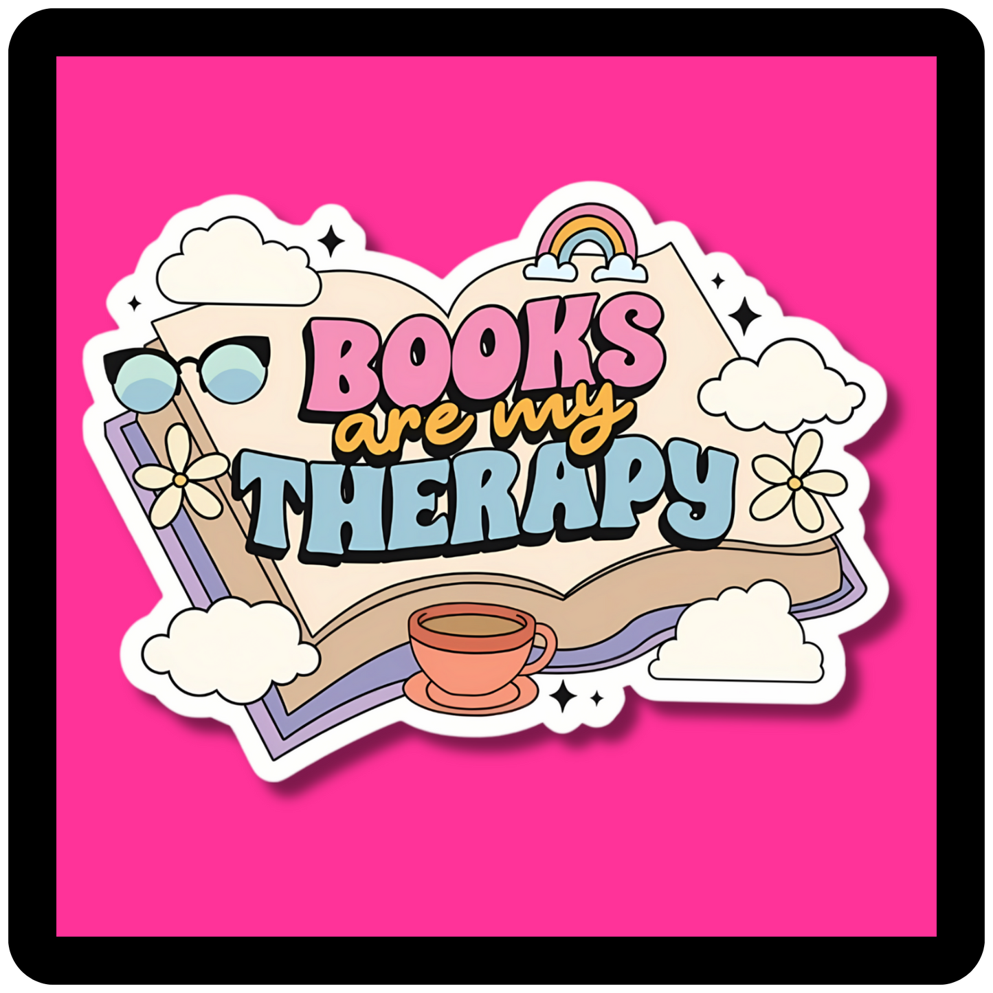 Books Are My Therapy Sticker